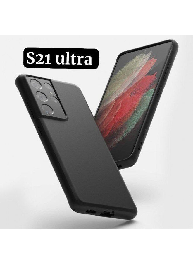 K-Doo Samsung Galaxy S21 Ultra Case Slim Thin Air Skin Full Coverage Protective Case Sturdy Durable Thin Case Drop Protection Case Cover Transparent Black - Image 1